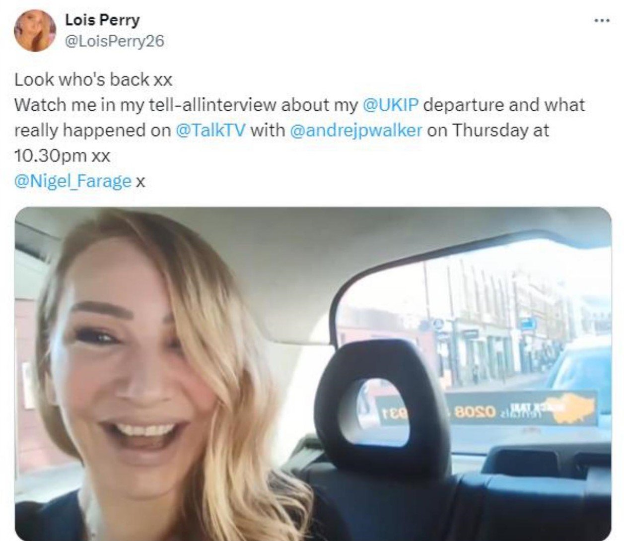 Short lived UKIP Leader promises to “tell all”…