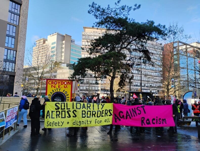 Anti-fascist demonstration demo Croydon 6 Dec 2025