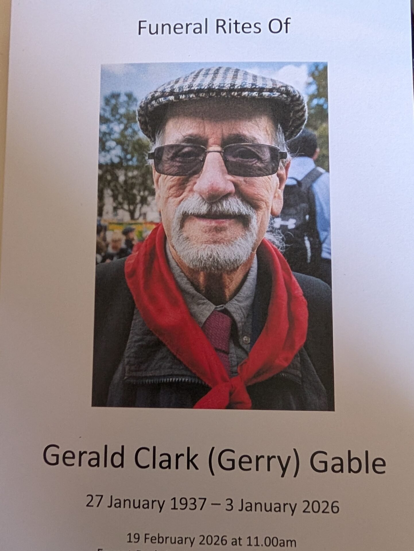 Eulogy to Gerry Gable