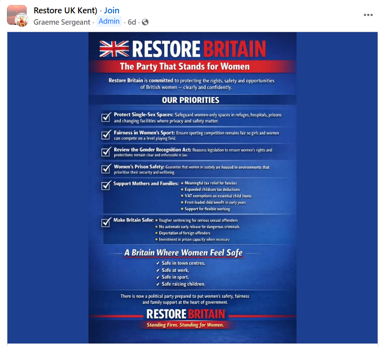 Graeme Sergeant posts for Restore
