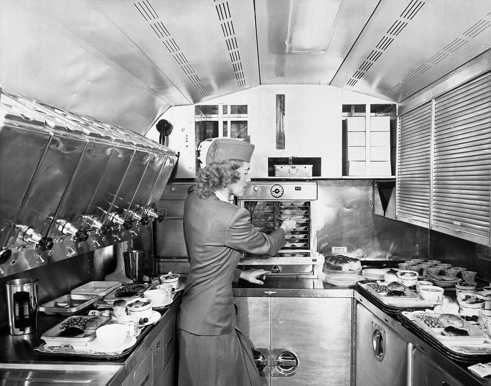 Kitchen where six-course meals were prepared for passengers