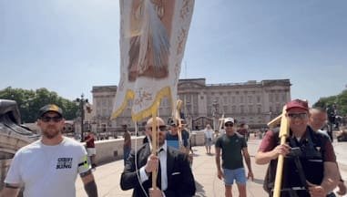 Nick tenconi UKIP march with Jesus London 23 May 2026