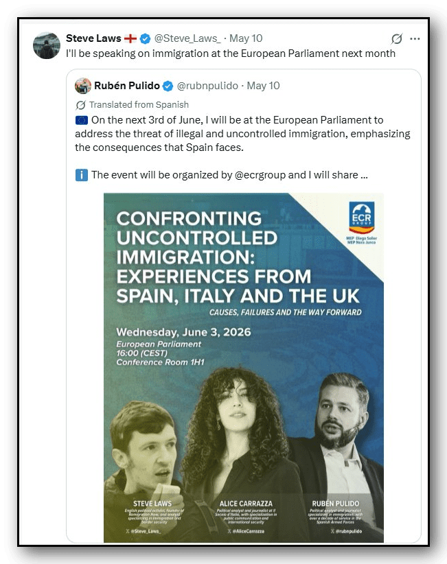 Steve Laws announces will speak in European Parliament